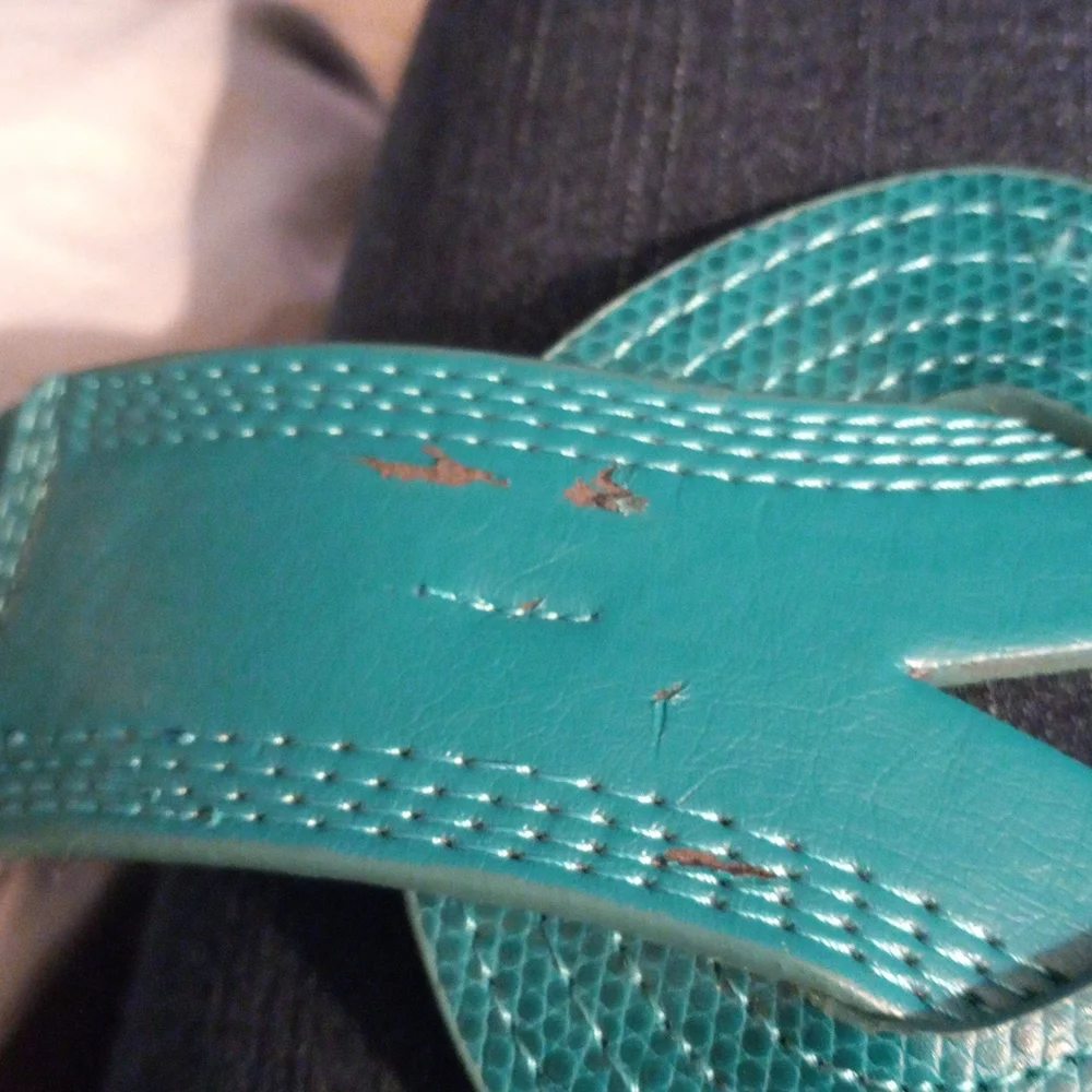 Teal Braded Belt Sz Small,Elastic with Snaps in the back